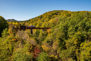 旧三井芦別鉄道炭山川橋梁紅葉