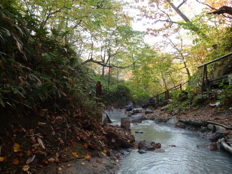 大湯沼川天然足湯